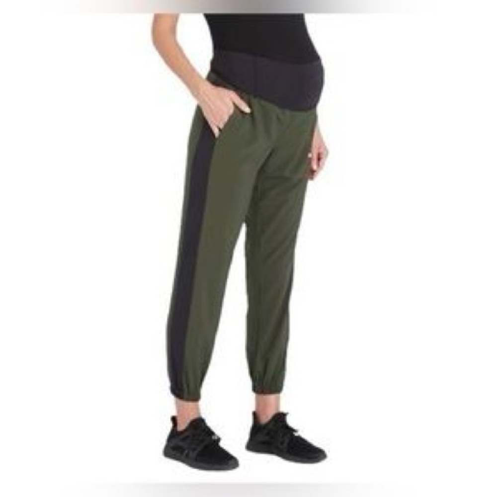 NWT Isabel Maternity by Ingrid & Isabel Crossover Panel Joggers Olive Green XS